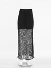 Women's black lace maxi skirt