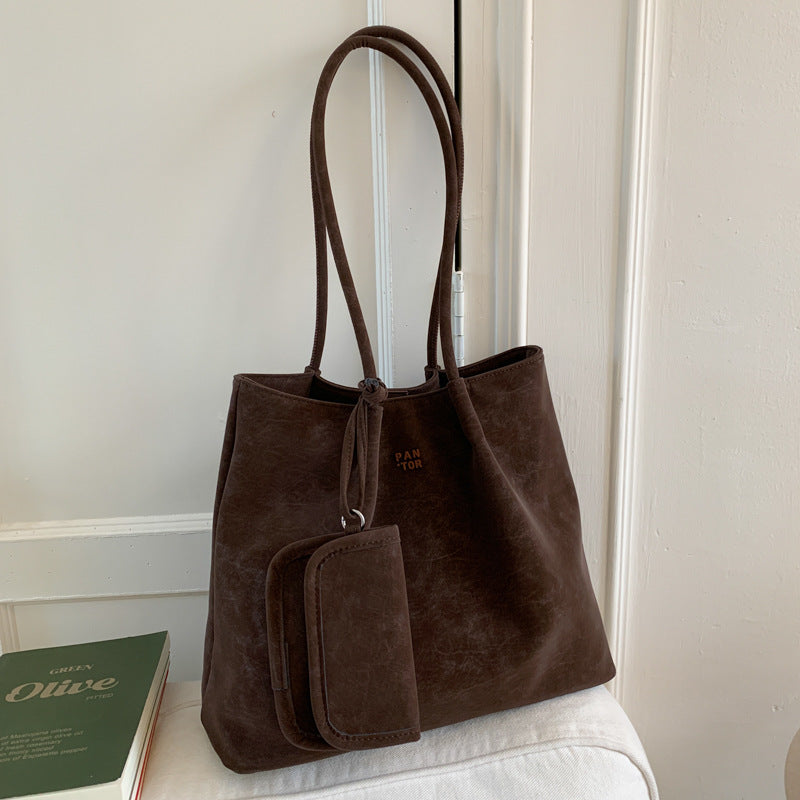 Women's Retro Versatile Shoulder Bag – PU Leather Crossbody Handbag