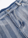 Riviera Stripe Denim Shorts — color or detail view 4