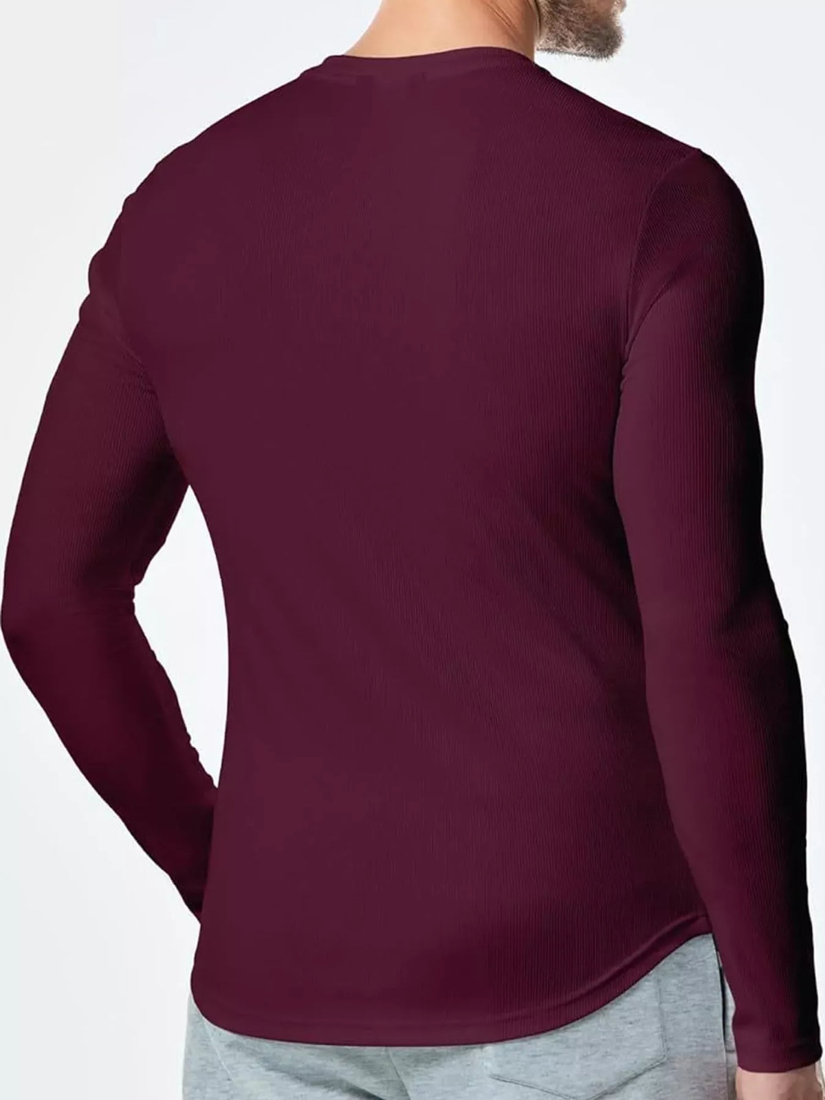Men's Ribbed Slim-Fit Long-Sleeve Henley — photo 23