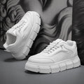 Men's Stylish Microfiber Leather Chunky Sole Casual Sneakers | Lace-Up Low-Top Height Lift Shoes
