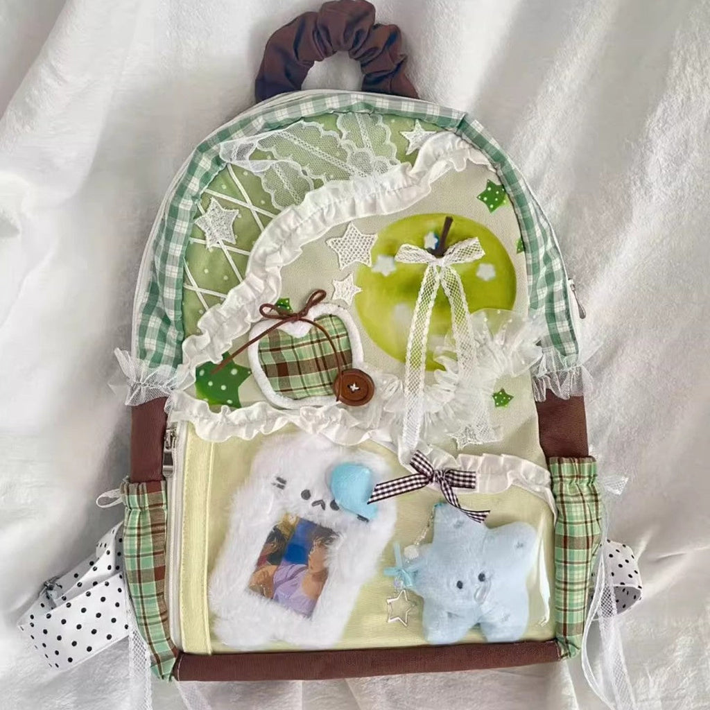 Plaid Canvas Backpack Large Capacity School Bag for Women - Sarah Express