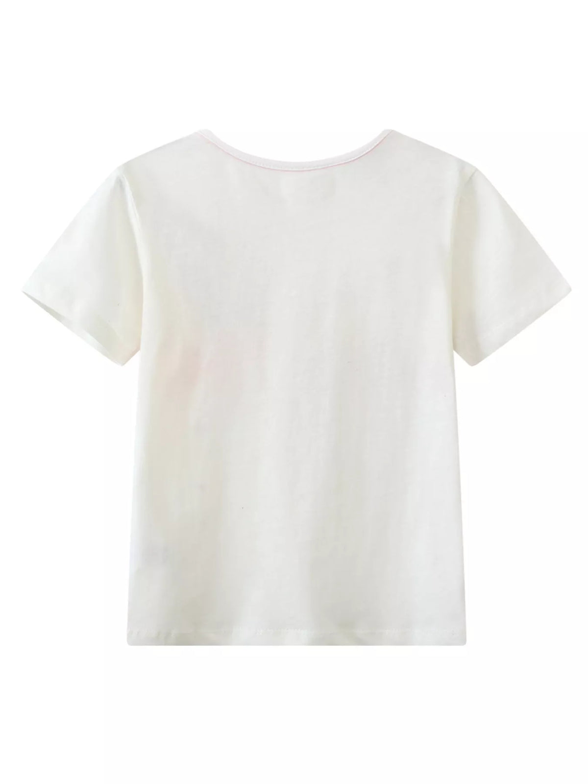 Kids’ Flamingo Graphic Cotton T-Shirt — White