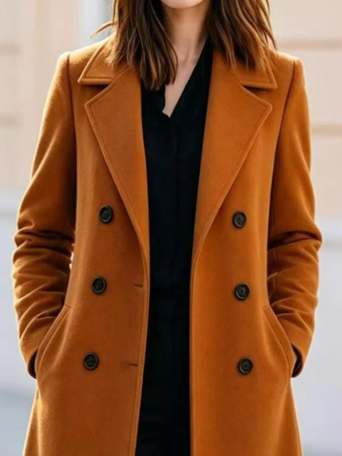 Double-Breasted Lapel Coat
