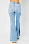 Judy Blue Parker Mid-Rise Raw-Hem Slit Flare Jeans — product view 3