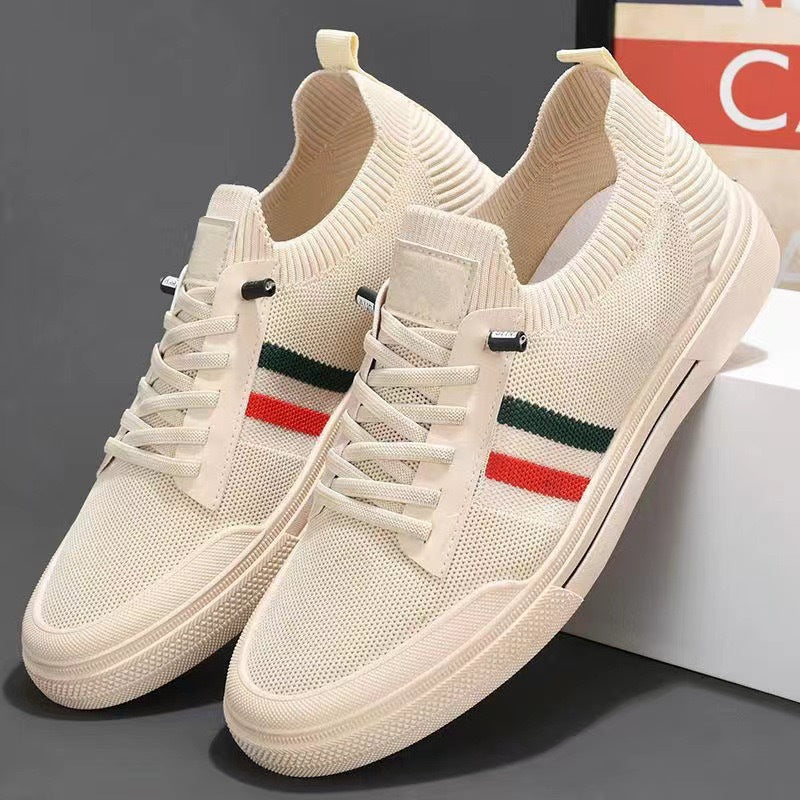 Men's Breathable Mesh Casual Sneakers – Round Toe, Lightweight Comfort Shoes
