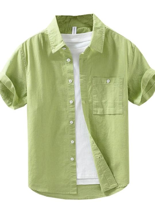 Another view: Men's Casual Short-Sleeve Button-Down Shirt with Chest Pocket – Regular & Plus Sizes