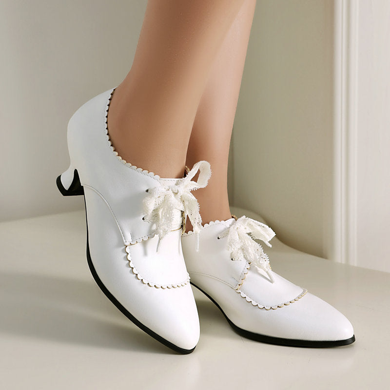 Women's Pointed-Toe Chunky Heel Dress Shoes - Waterproof Platform Pumps