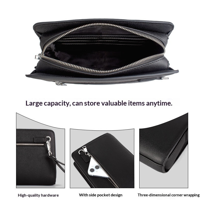 Men's Smart Fingerprint-Proof PU Leather Clutch Bag – Urban Minimalist Wallet Clutch
