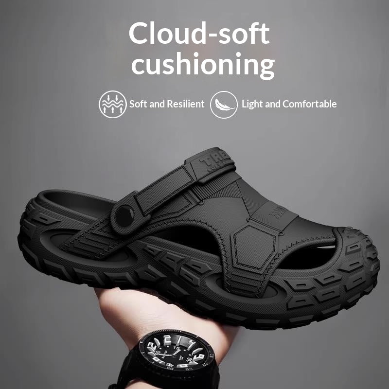 Men's Summer Beach Clogs - Breathable Non-Slip Closed-Toe Outdoor Shoes