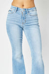 Judy Blue Parker Mid-Rise Raw-Hem Slit Flare Jeans — product view 2