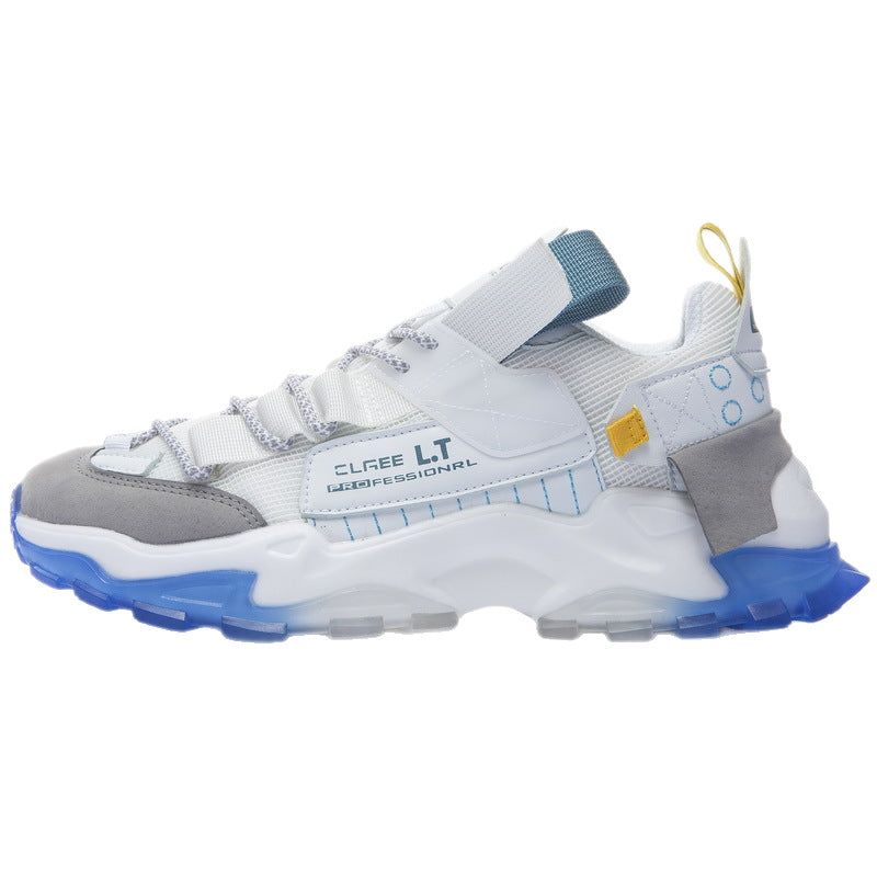 Men's Breathable Mesh Casual Sneakers – Lace-Up Low-Top Rubber Sole Everyday Shoes