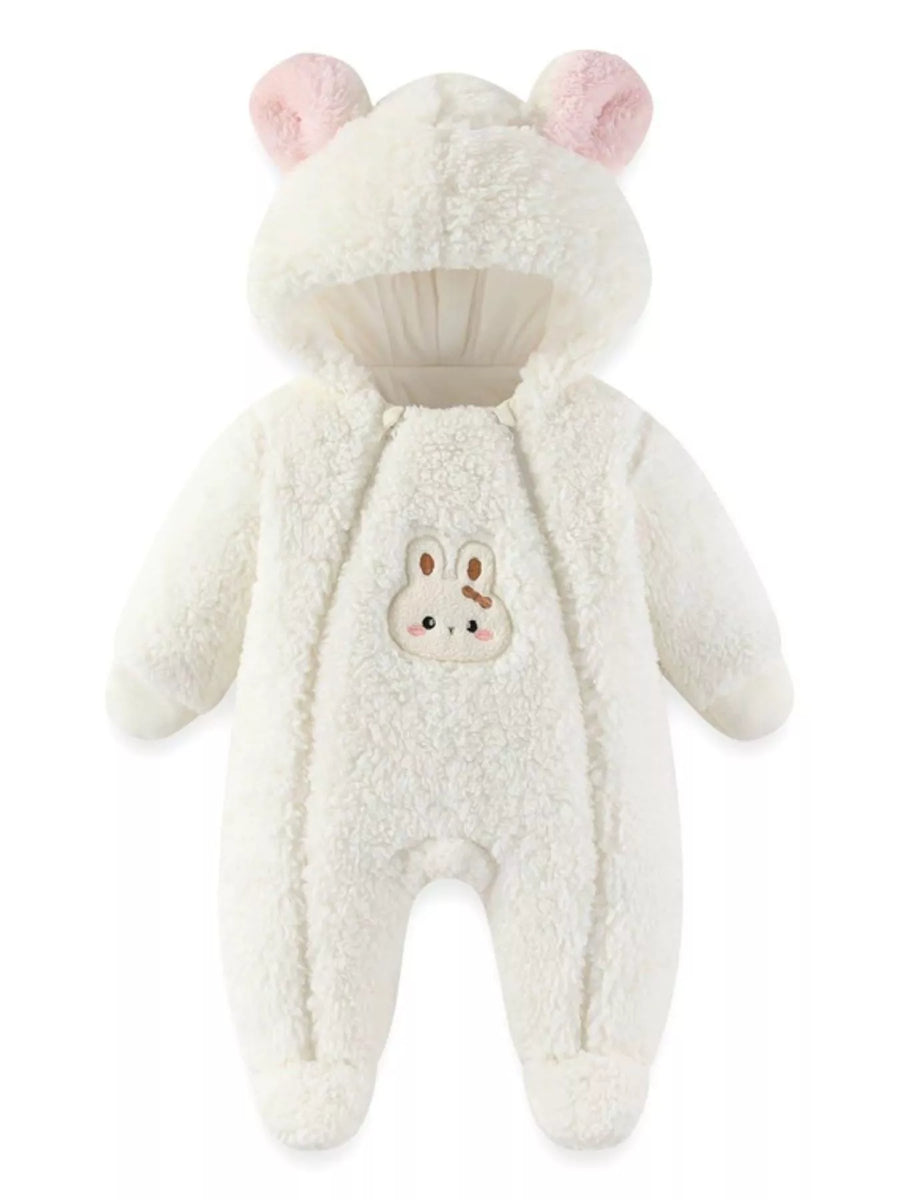 Bunny Hooded Fleece Baby One-Piece