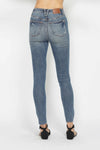 Judy Blue Dakota Tummy-Control Vintage Wash Distressed-Hem Skinny Jeans — product view 2