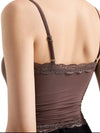 Women's lace-trim sleeveless top in six colors