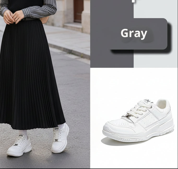 Chunky Sole Lace-Up Flat Shoes