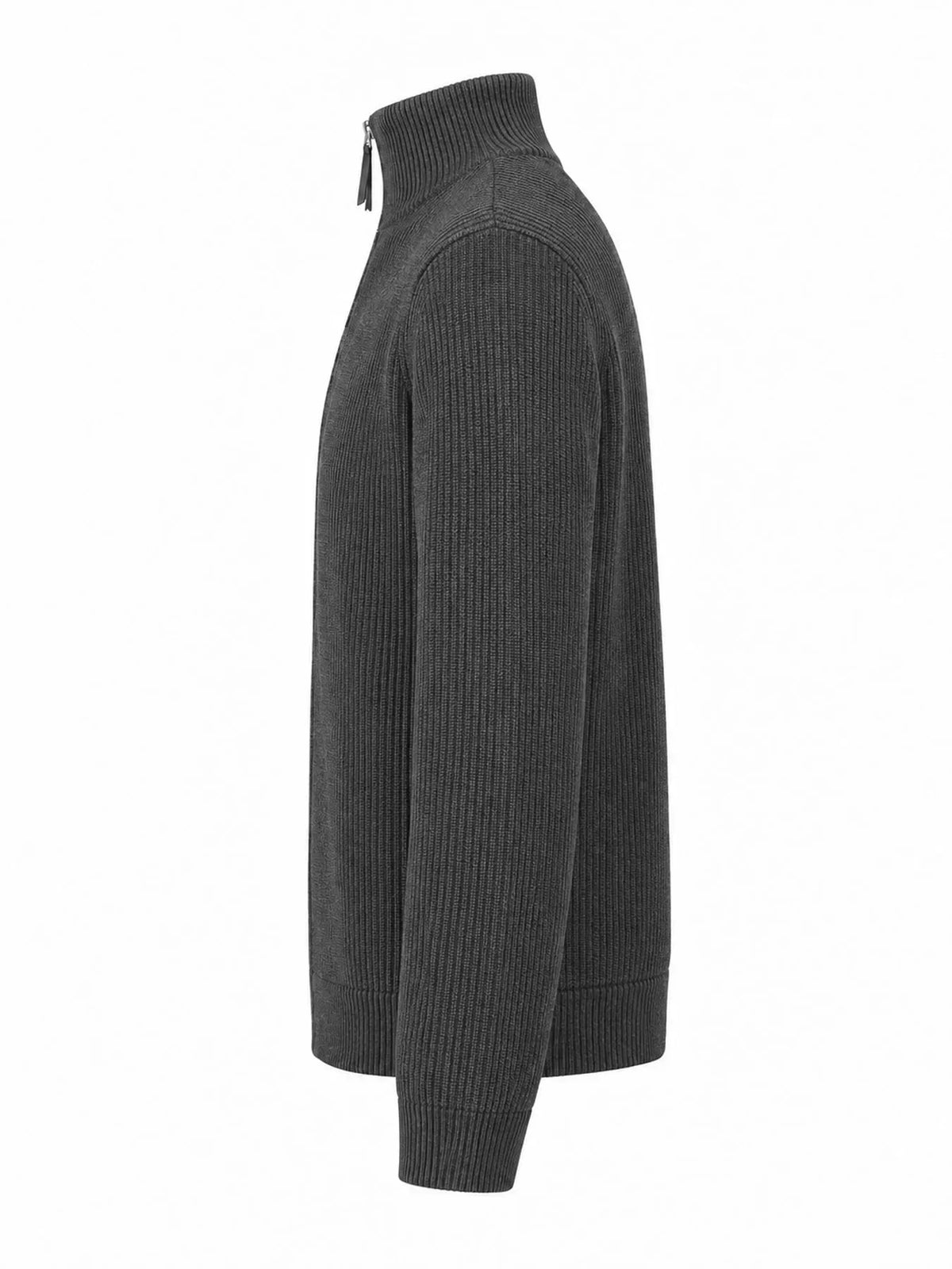 Men's Ribbed Zip-Up Knit Cardigan — photo 7