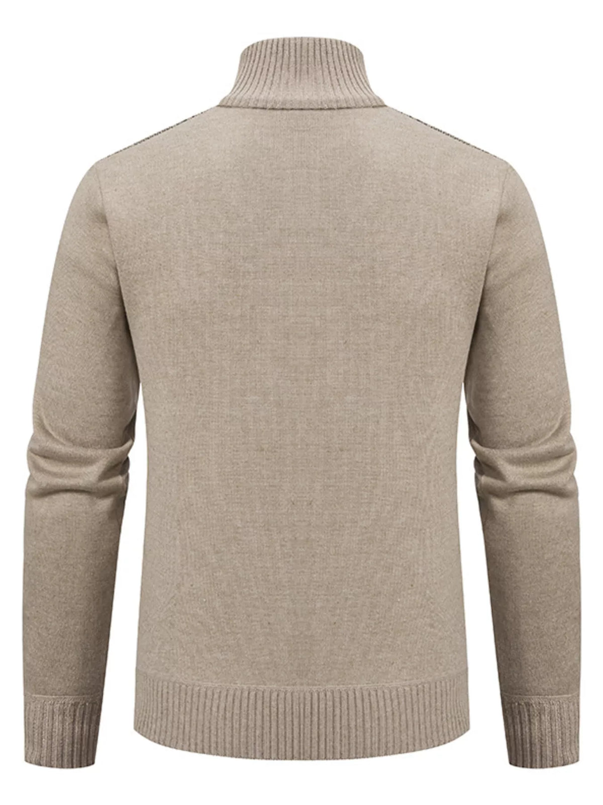 Men's Plus Size Stand-Collar Cable-Knit Zip Cardigan