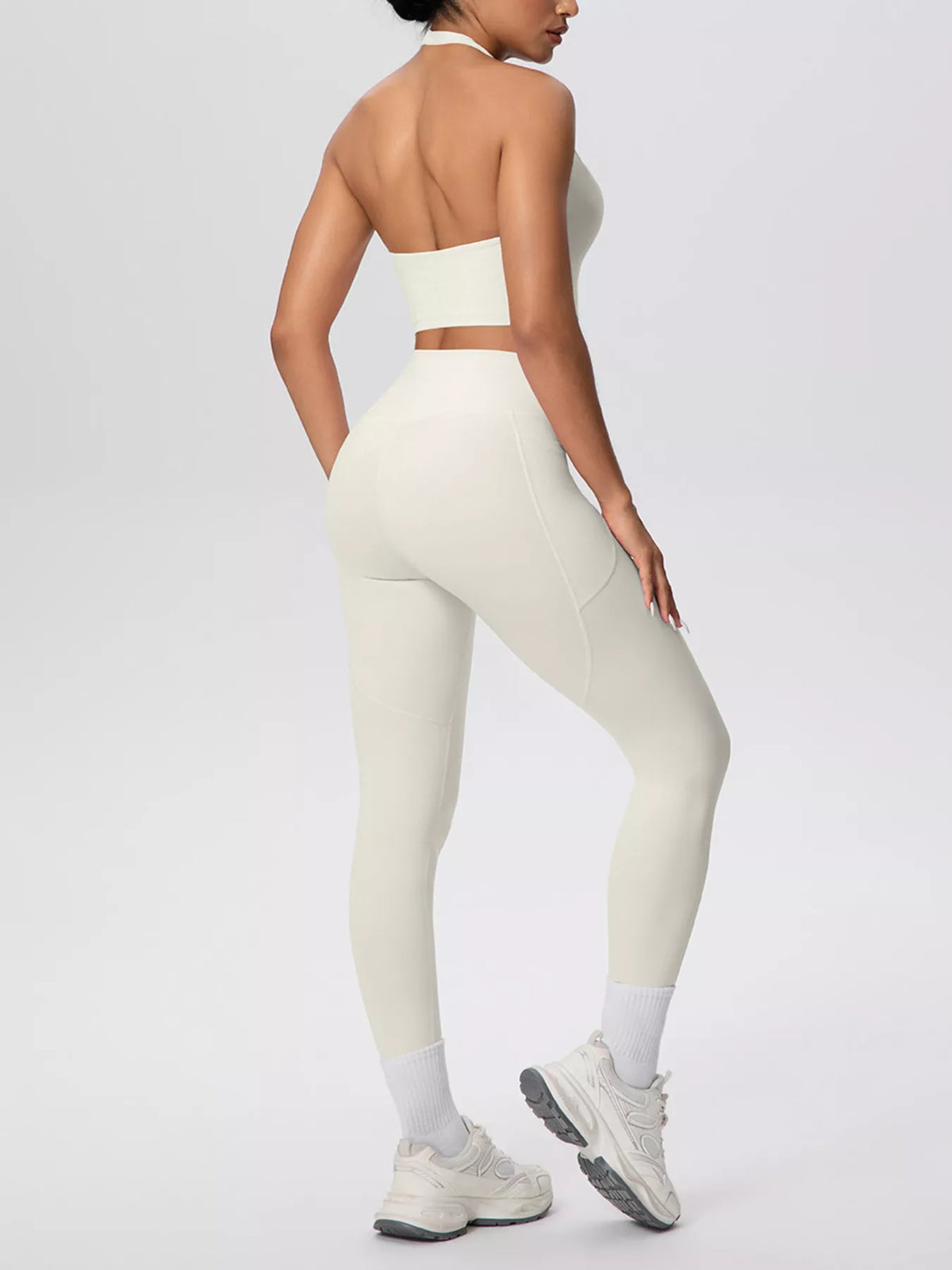 Halter Crop Top & High-Waisted Leggings Set