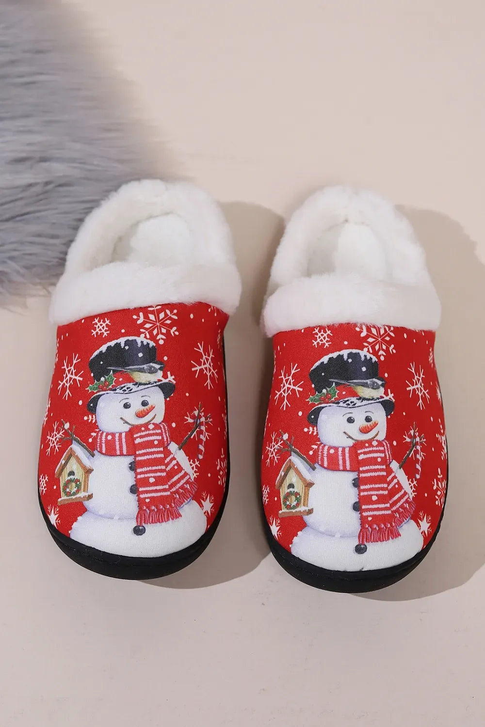 Snowman Faux Fur Round-Toe Slippers — photo 11