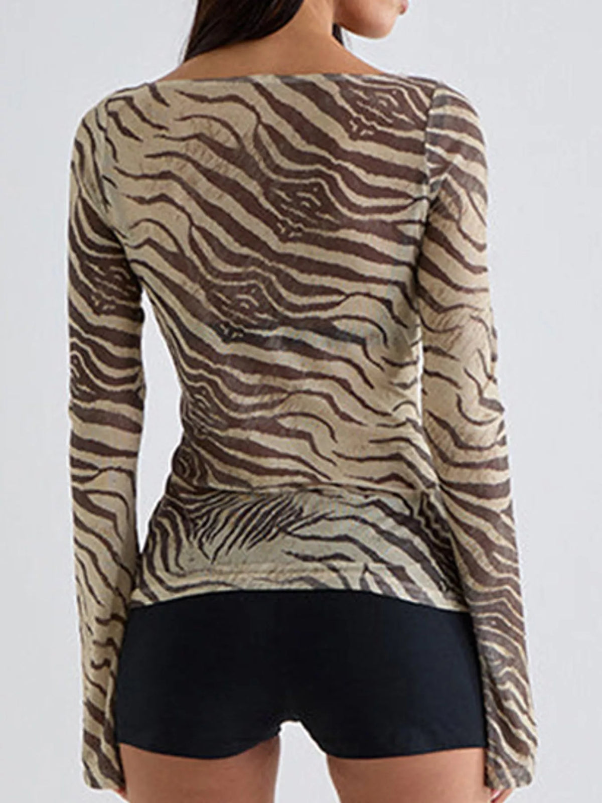 Women's Printed Slim-Fit Long-Sleeve Top — photo 4
