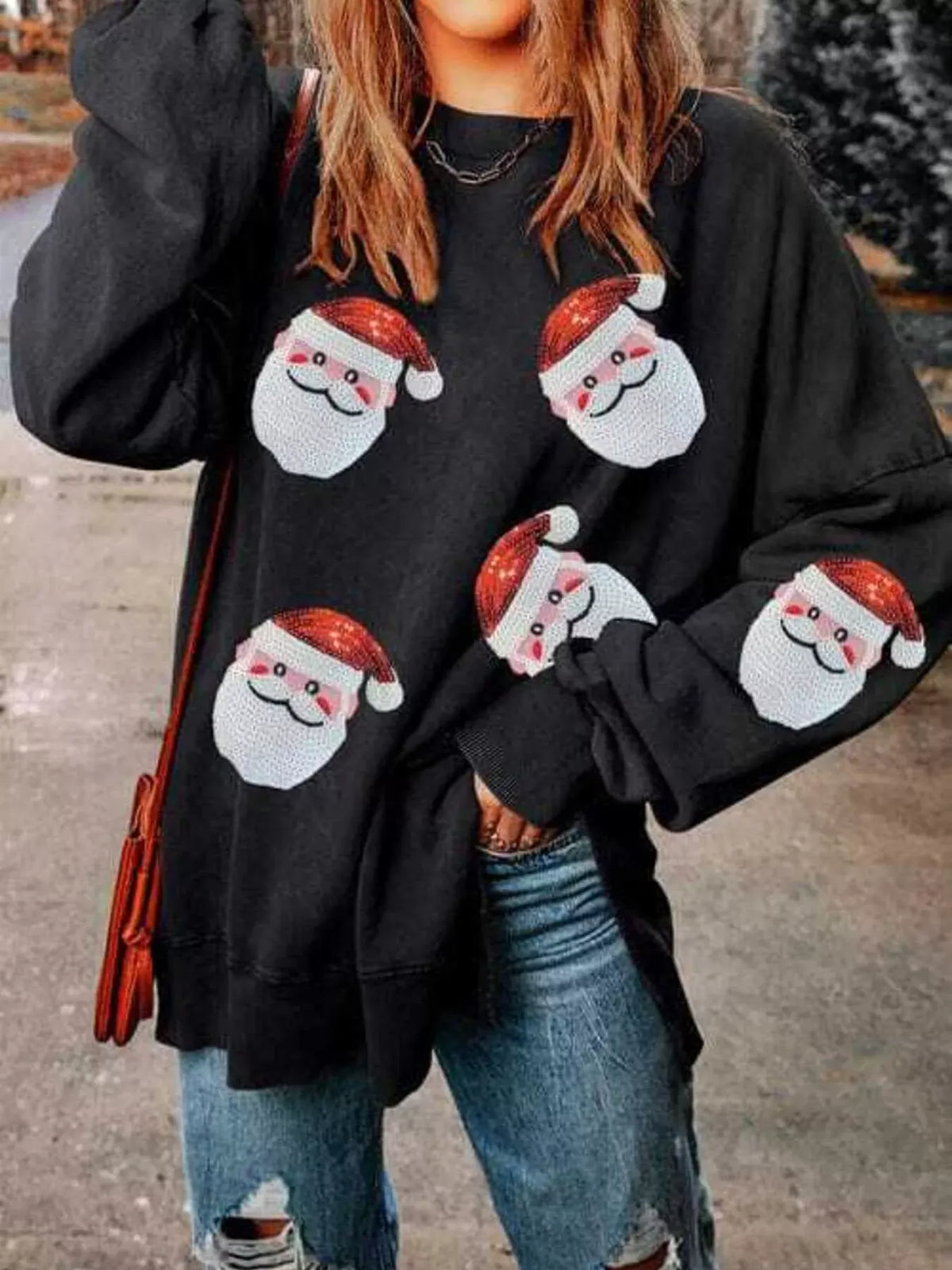 Santa Claus Graphic Oversized Sweatshirt — photo 1