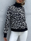 Sabine Leopard High Neck Pullover Sweater — product view 4