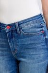 Judy Blue Camden Plaid Print Cuff Straight-Leg Jeans with Pockets — product view 9
