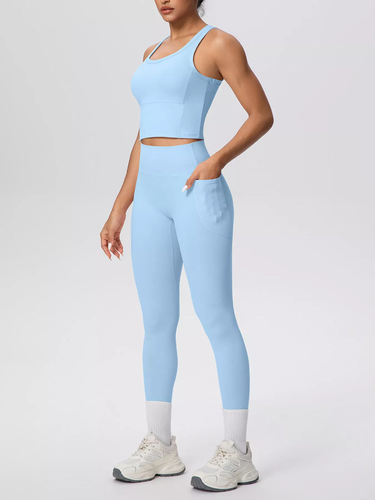 Scoop-Neck Tank & High-Waisted Leggings Set