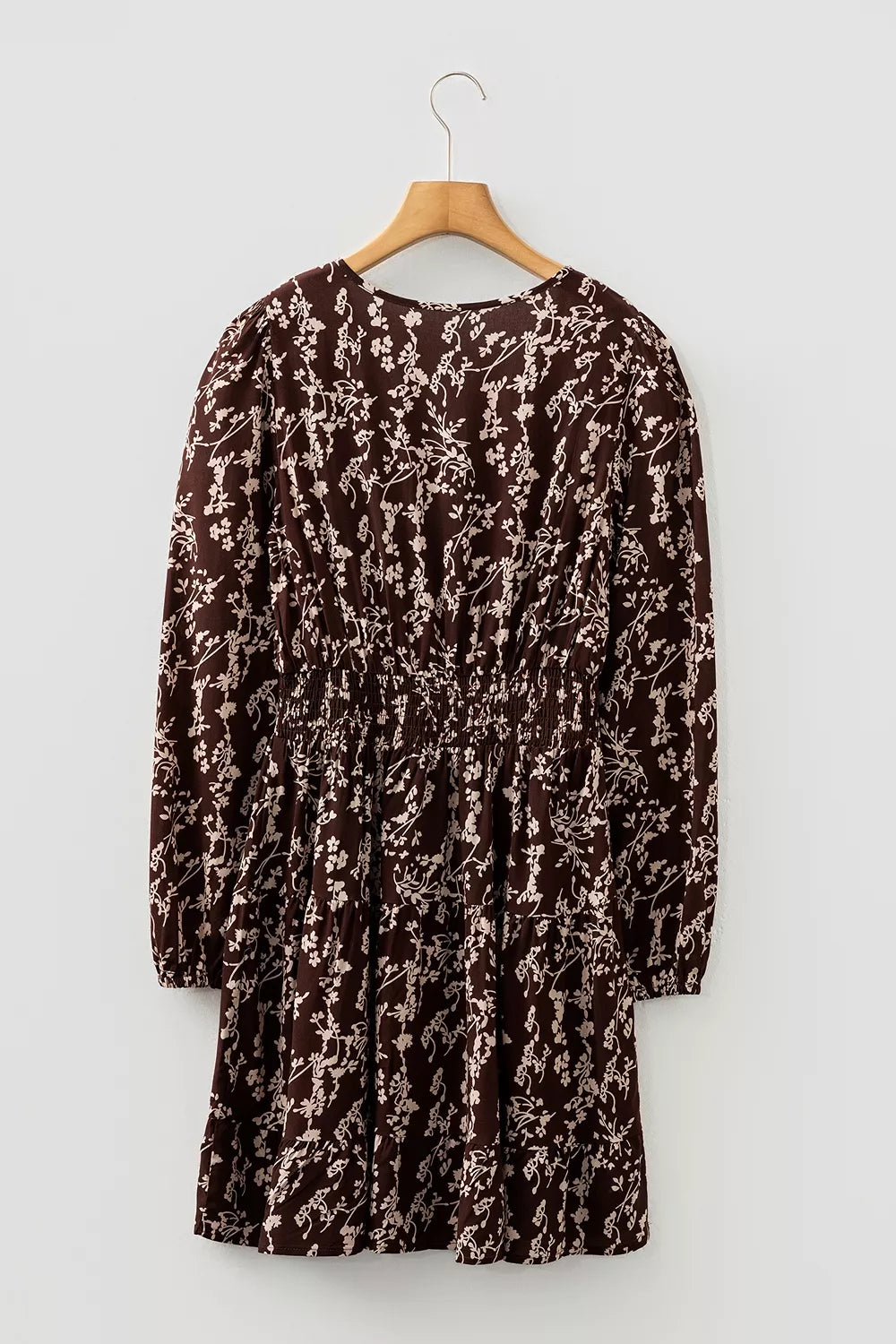 Floral Shirred-Waist Mini Dress