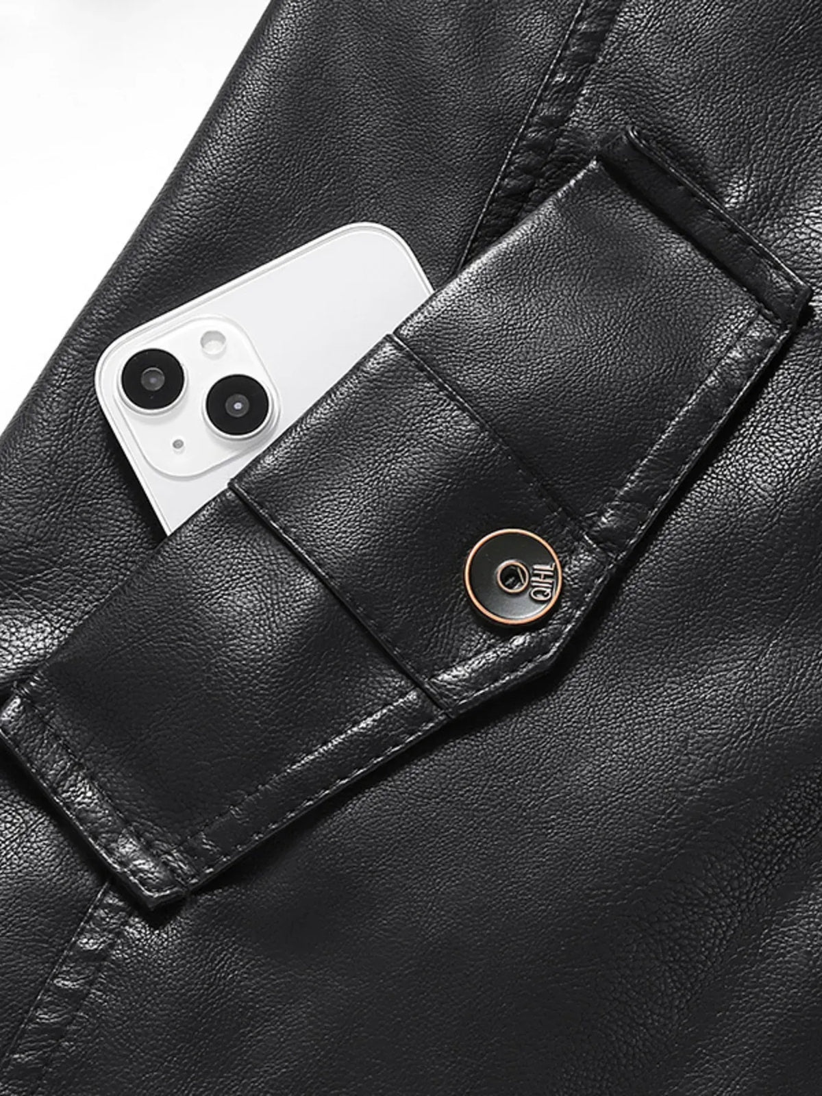 Men's Zip-Up Leather-Look Jacket — photo 7