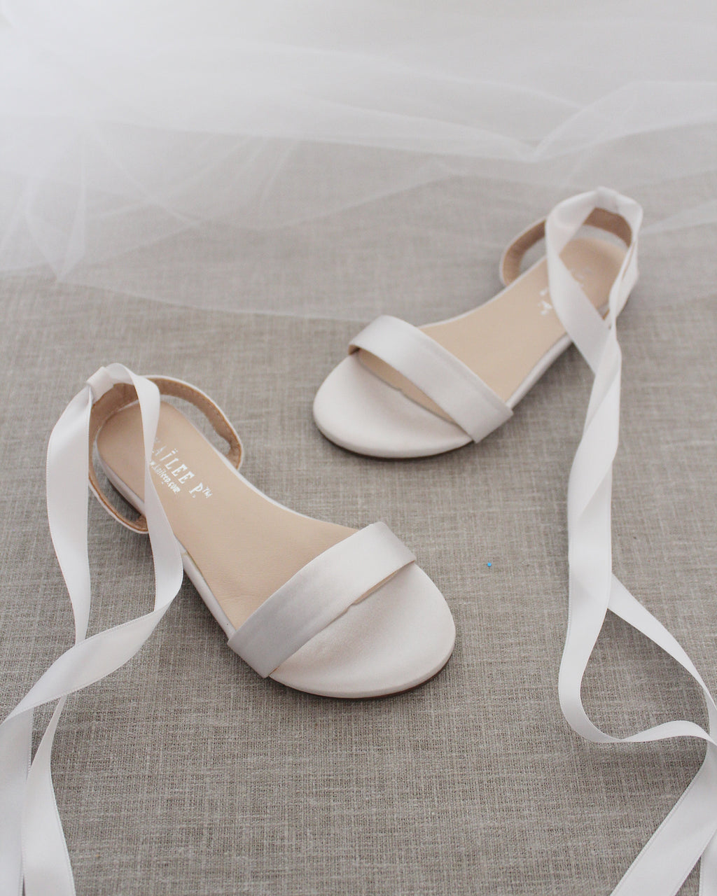 Girls Satin Flat Sandal with Ballerina Lace Up