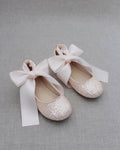 Rock Glitter Ballet Flats with Satin Ankle Strap