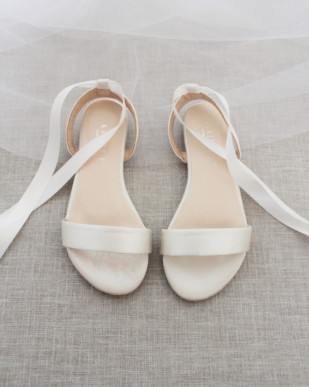Girls Satin Flat Sandal with Ballerina Lace Up