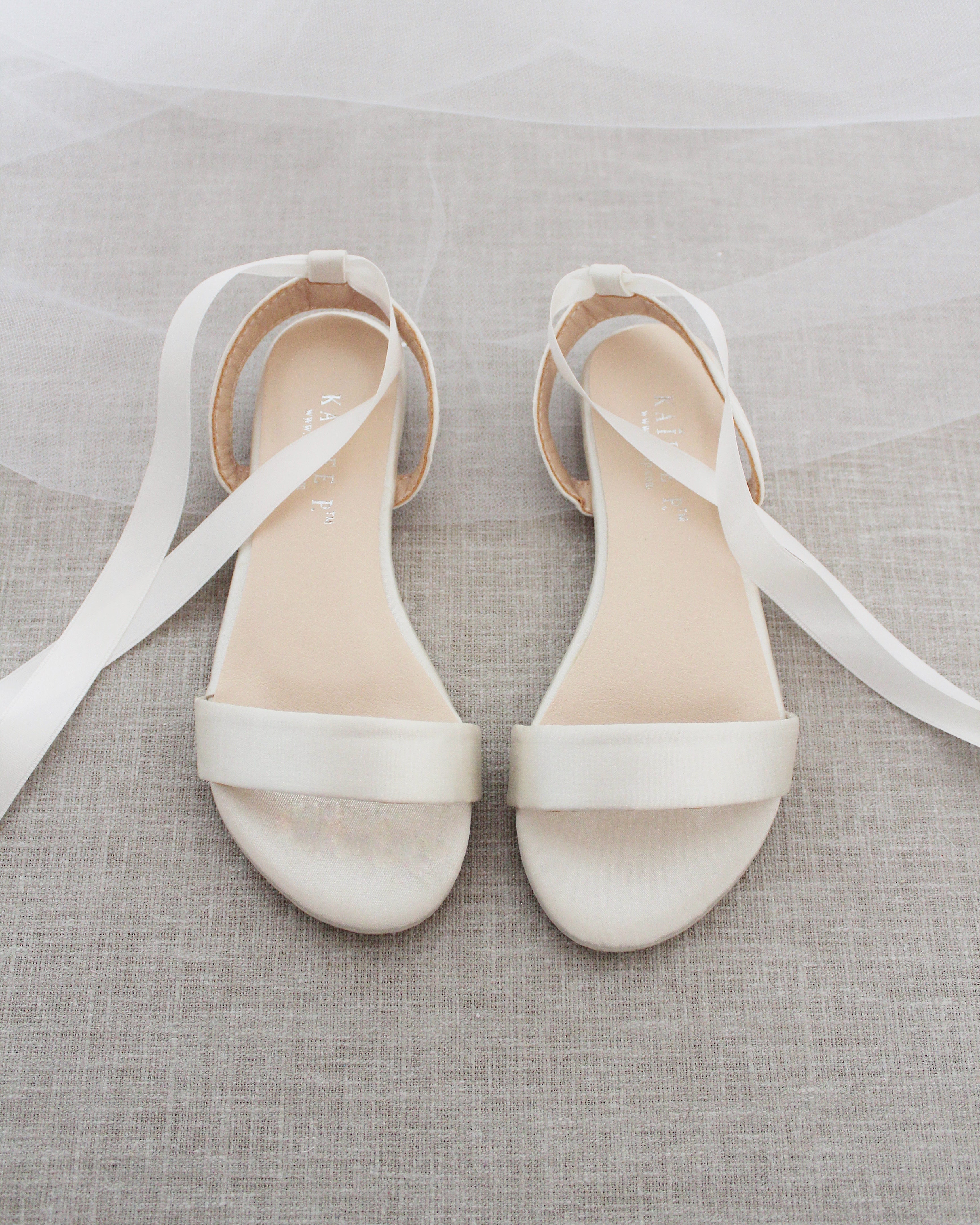Girls Satin Flat Sandal with Ballerina Lace Up
