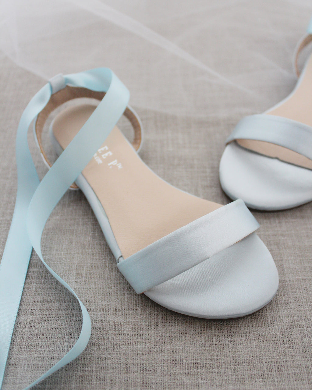 Girls Satin Flat Sandal with Ballerina Lace Up