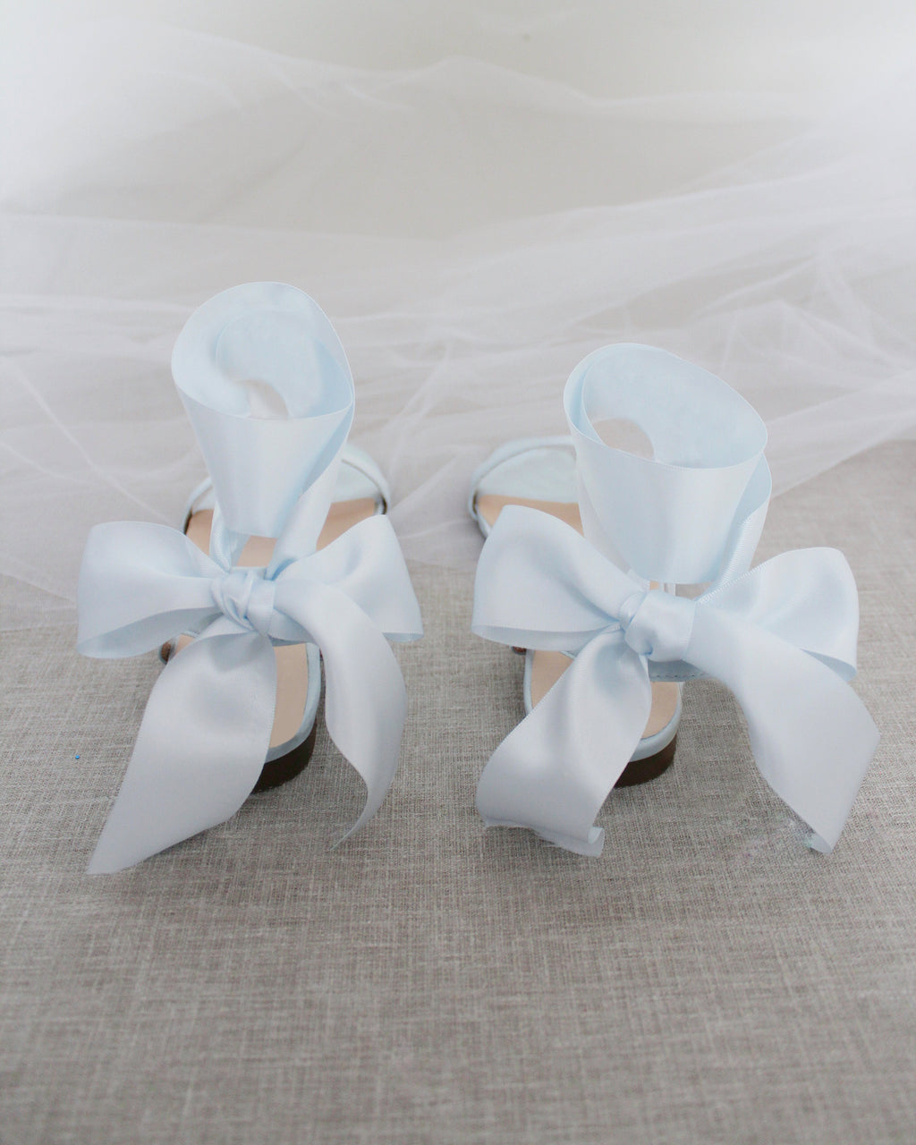 Girls Satin Flat Sandal with Wrapped Satin Tie