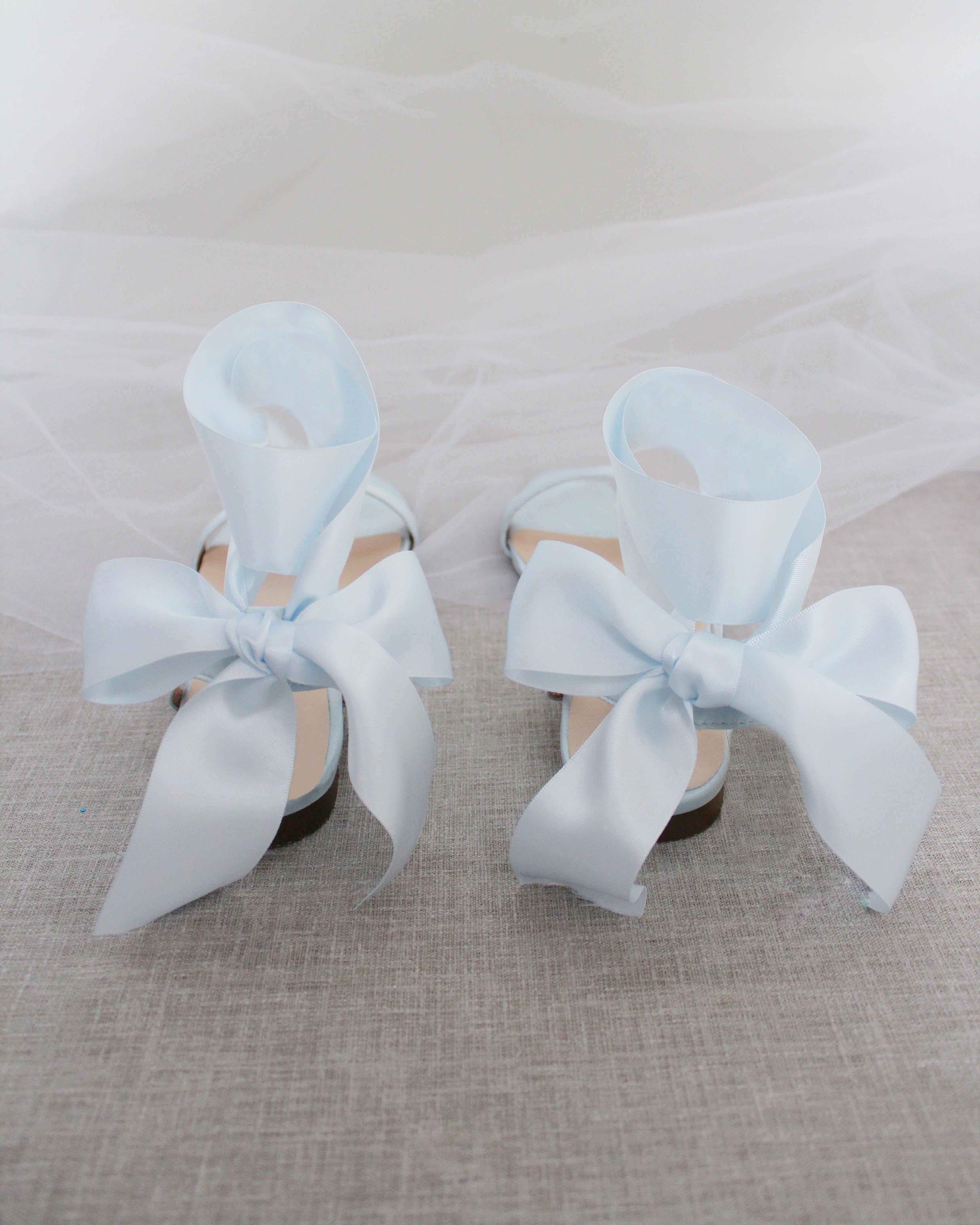 Girls Satin Flat Sandal with Wrapped Satin Tie
