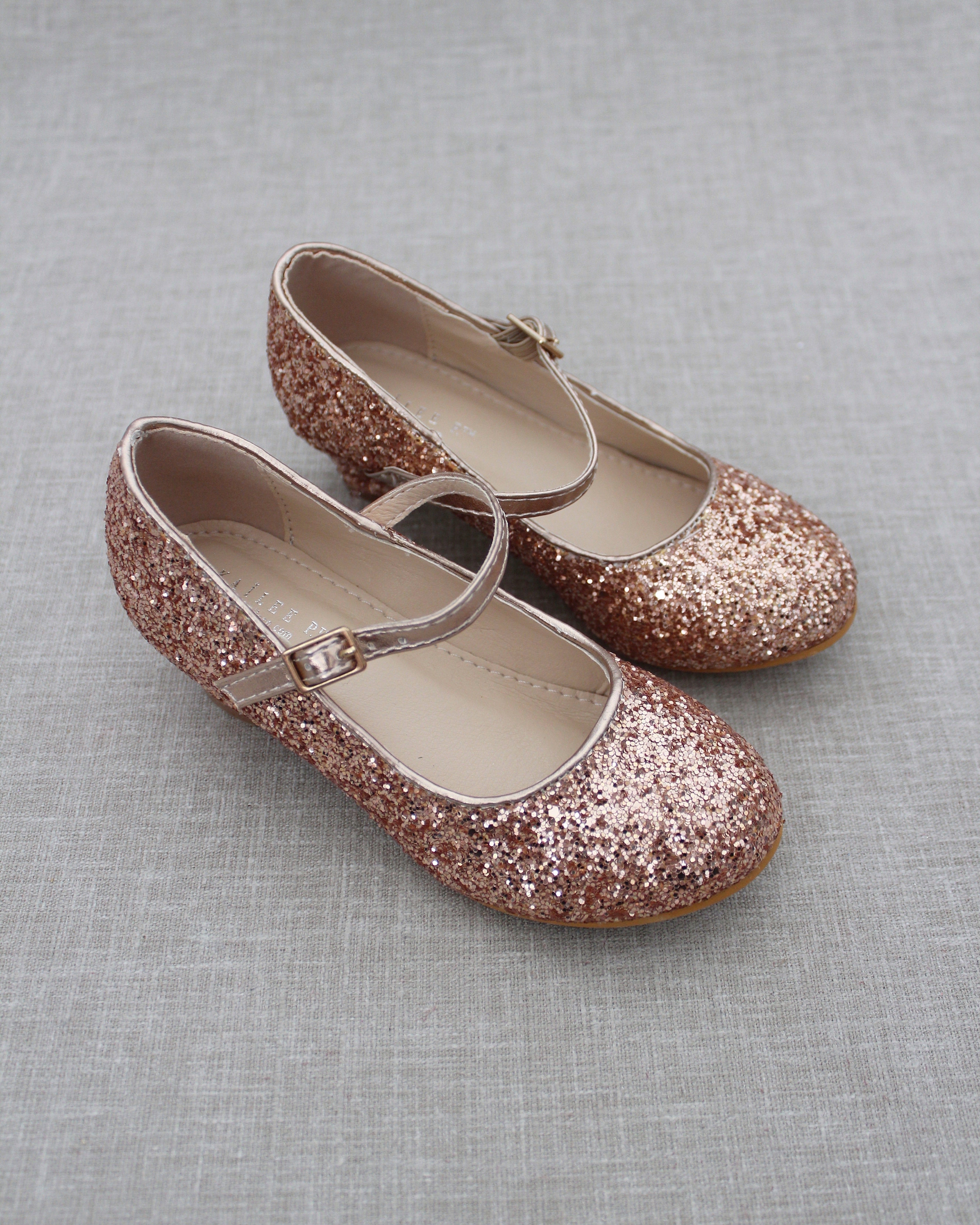 Rock Glitter Mary Jane with Glitter Heels for Girls