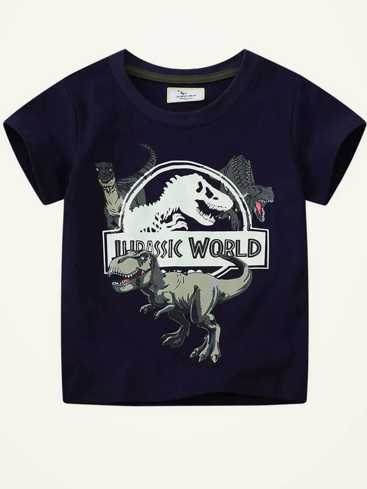 Kids' Dinosaur Adventure Graphic T-Shirt – Black