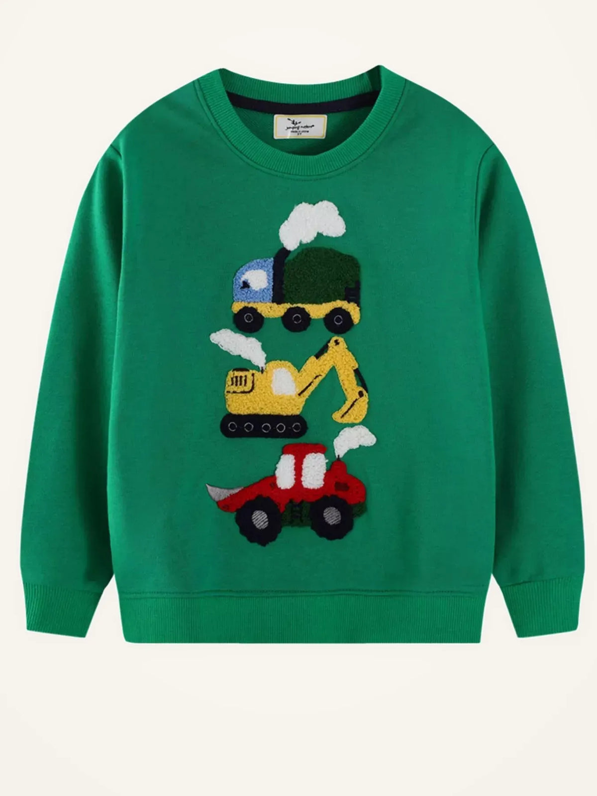 Kids’ Embroidered Vehicle Sweatshirt — Dark Green — photo 1