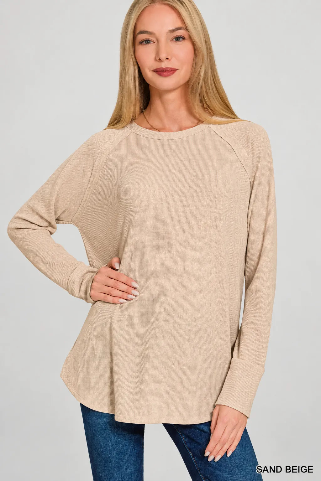 Baby Waffle Knit Raglan Long Sleeve Top — photo 1