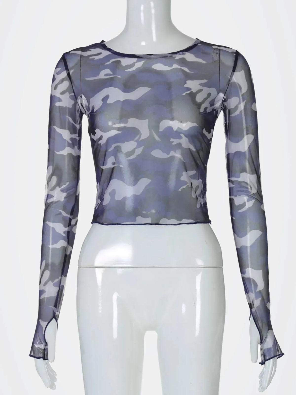 Camouflage Mesh Long Sleeve T-Shirt — photo 16