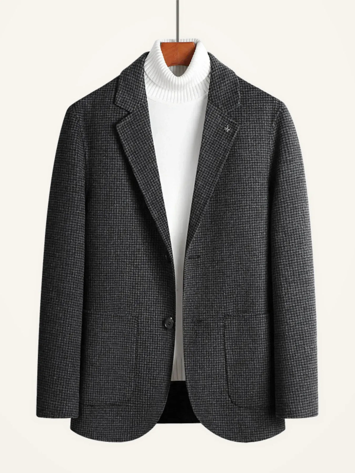Men's Plus Size Lapel Collar Long Sleeve Blazer — photo 6
