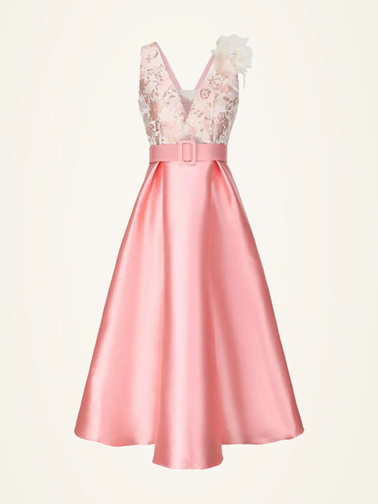 Another view: Floral Sleeveless Belted Midi Dress