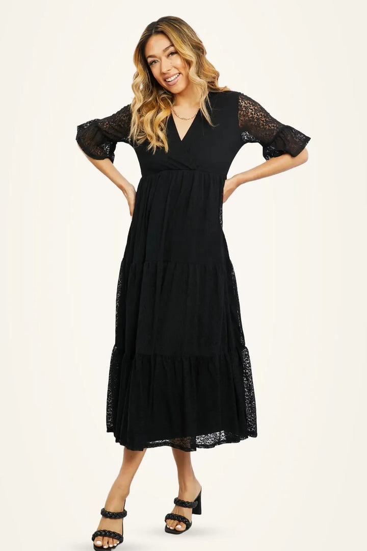 P & Rose Lovely Lace Full Size Tiered Dress