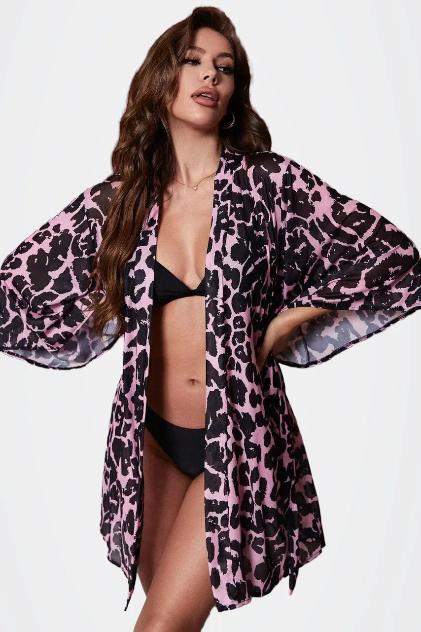 Pink Leopard Mesh Robe — photo 4